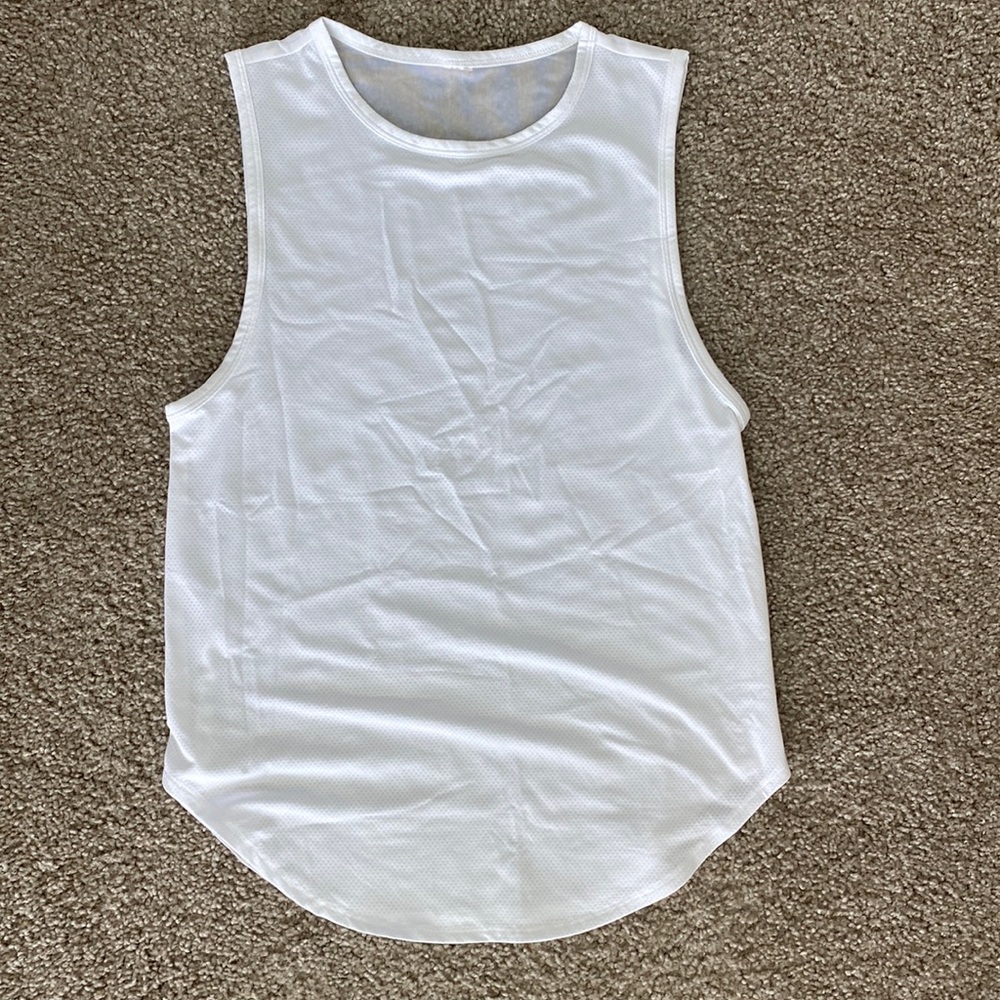 Fabletics White Trisha Mesh Tank Top
